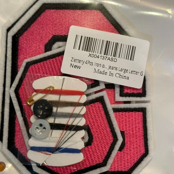 16 PIECES TOTAL with 4 sew kits Rose Red Varsity Letter Patches (2) G, H, D NEW - Picture 4 of 9